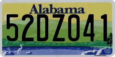 AL license plate 52DZ041