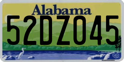 AL license plate 52DZ045