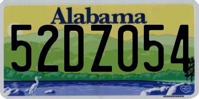AL license plate 52DZ054