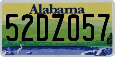 AL license plate 52DZ057