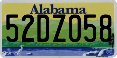AL license plate 52DZ058