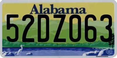 AL license plate 52DZ063