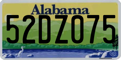 AL license plate 52DZ075