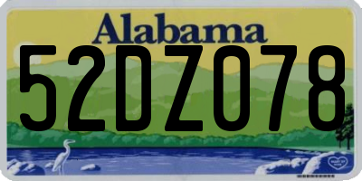 AL license plate 52DZ078