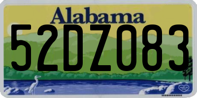 AL license plate 52DZ083