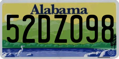 AL license plate 52DZ098
