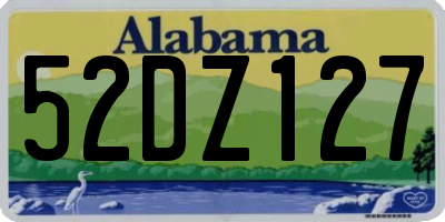 AL license plate 52DZ127