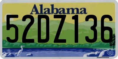 AL license plate 52DZ136