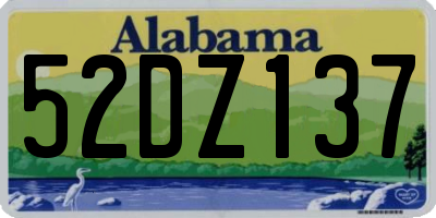AL license plate 52DZ137