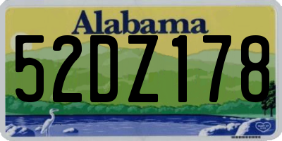 AL license plate 52DZ178