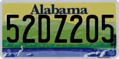 AL license plate 52DZ205