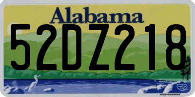 AL license plate 52DZ218