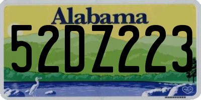 AL license plate 52DZ223
