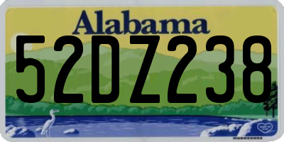 AL license plate 52DZ238