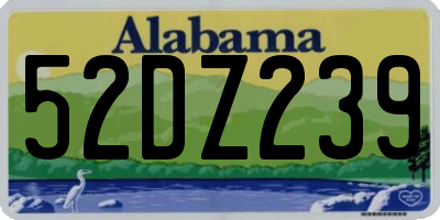 AL license plate 52DZ239