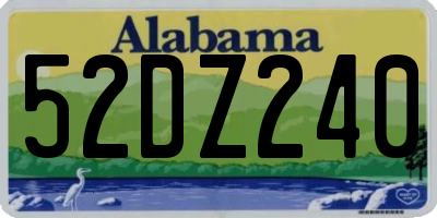 AL license plate 52DZ240