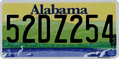 AL license plate 52DZ254