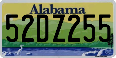 AL license plate 52DZ255