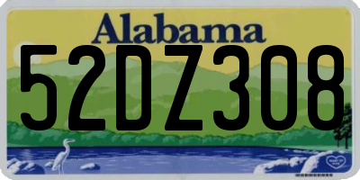 AL license plate 52DZ308
