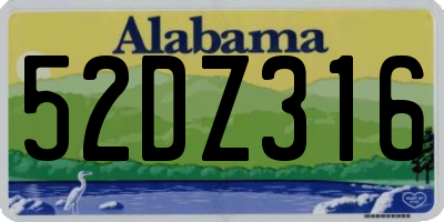AL license plate 52DZ316