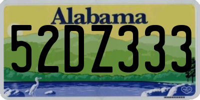 AL license plate 52DZ333