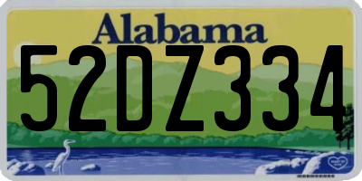 AL license plate 52DZ334