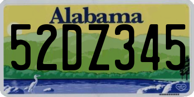 AL license plate 52DZ345