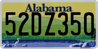 AL license plate 52DZ350