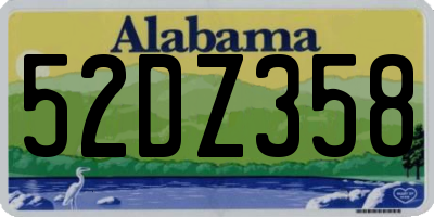 AL license plate 52DZ358