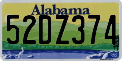 AL license plate 52DZ374