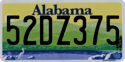 AL license plate 52DZ375