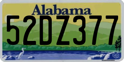 AL license plate 52DZ377