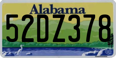 AL license plate 52DZ378