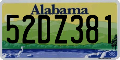 AL license plate 52DZ381
