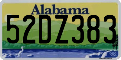 AL license plate 52DZ383