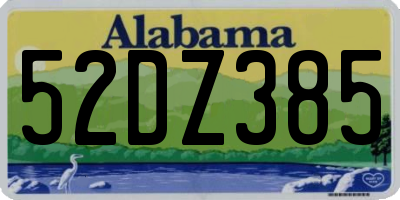 AL license plate 52DZ385