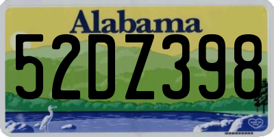 AL license plate 52DZ398