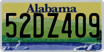 AL license plate 52DZ409