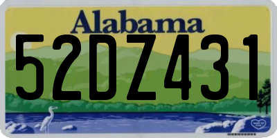 AL license plate 52DZ431