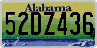 AL license plate 52DZ436