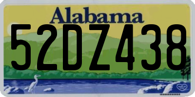 AL license plate 52DZ438