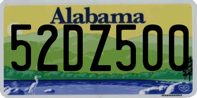 AL license plate 52DZ500