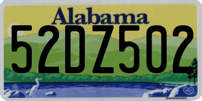 AL license plate 52DZ502