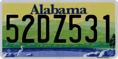AL license plate 52DZ531