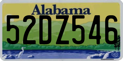 AL license plate 52DZ546