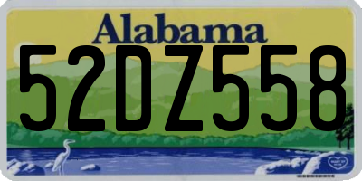 AL license plate 52DZ558