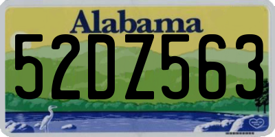 AL license plate 52DZ563
