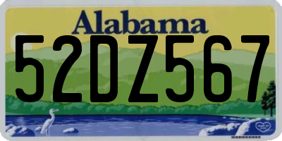 AL license plate 52DZ567