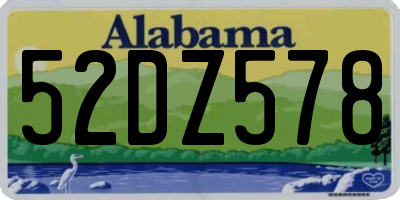 AL license plate 52DZ578
