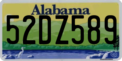 AL license plate 52DZ589